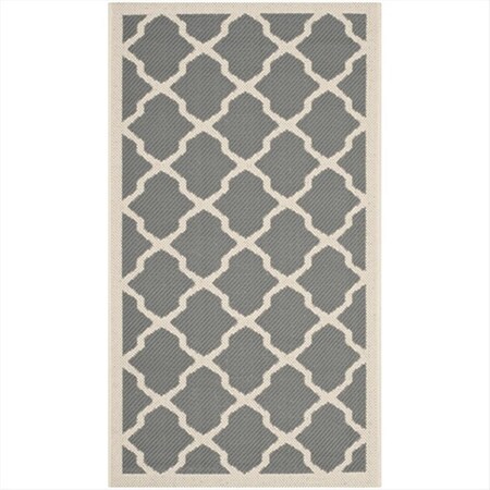 Safavieh 2 Ft. X 3 Ft. -7 In. Accent Indoor-Outdoor Courtyard- Anthracite And Beige- Machine Made Rug CY6903-246-2